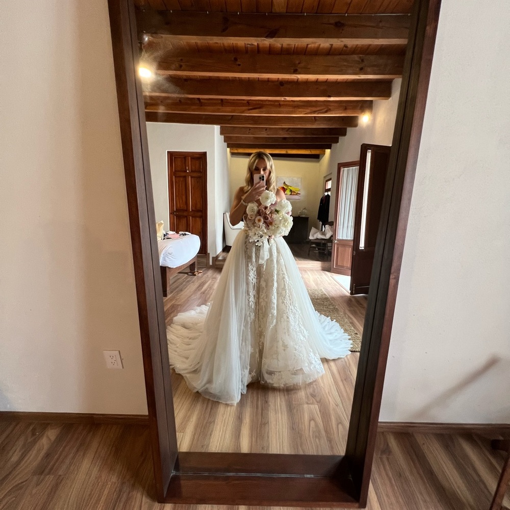 Martina Liana Ivory A-Line Bridal Skirt with Lace Appliqué
